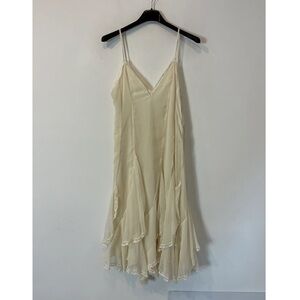 ZARA. Midi chiffon and lace dress. XS